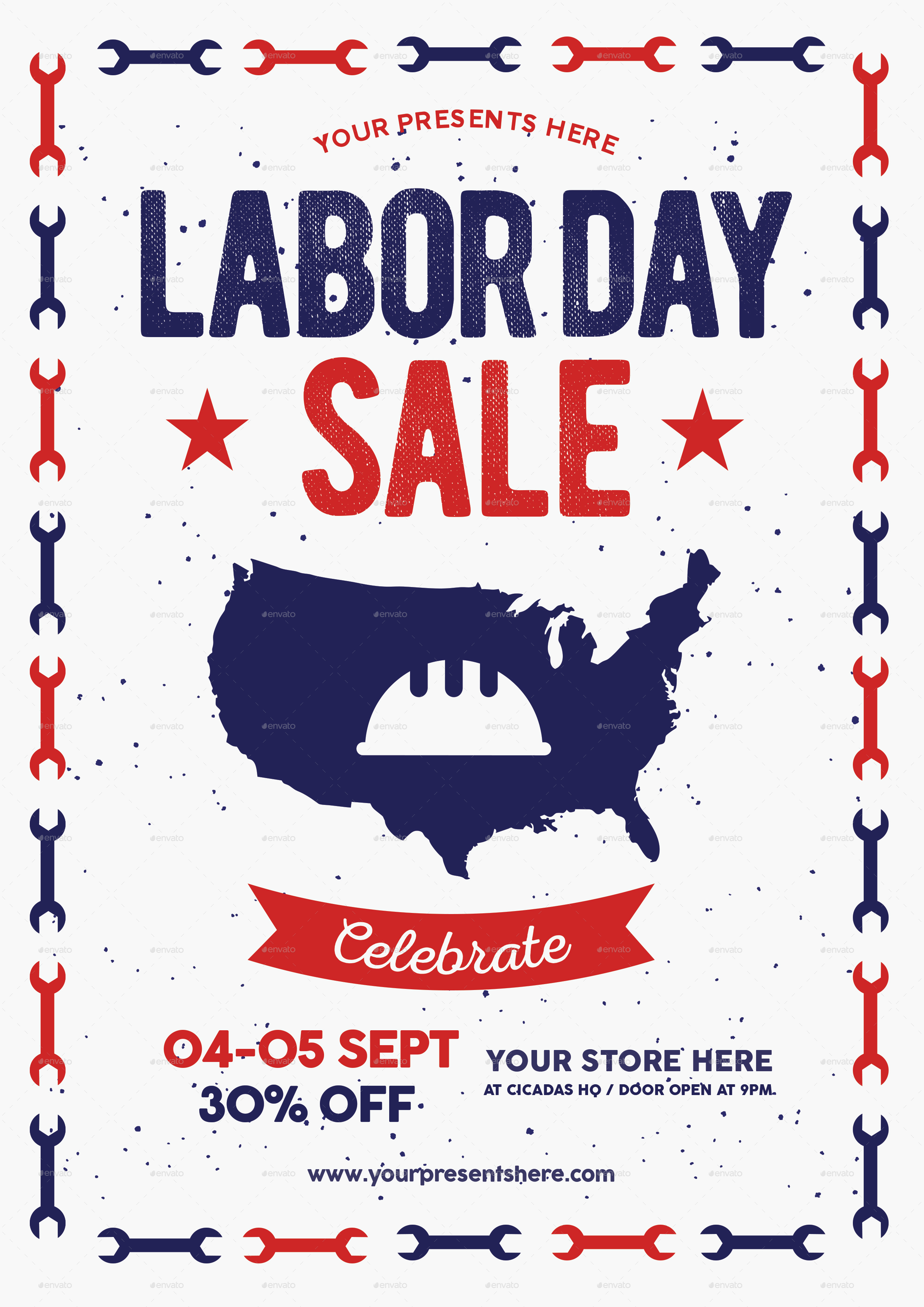 Labor Day Flyer & labor Day Sale Flyer by lilynthesweetpea GraphicRiver